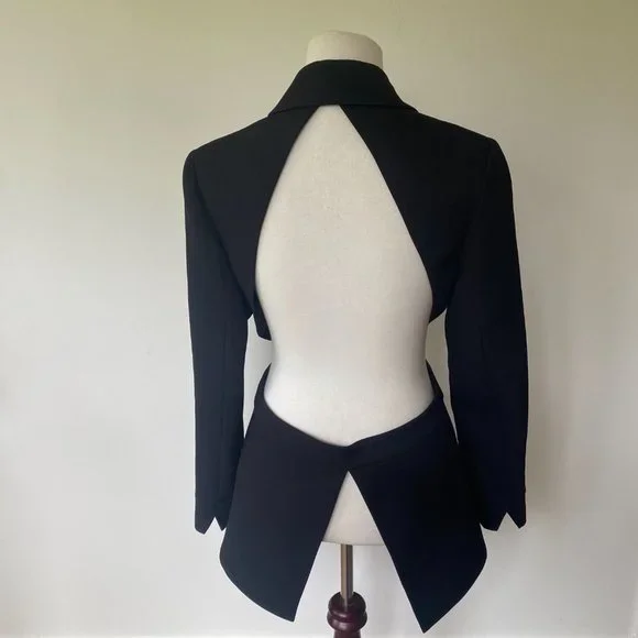 Misha Collection Open Back Jacket Blazer Black - Picture 4 of 11